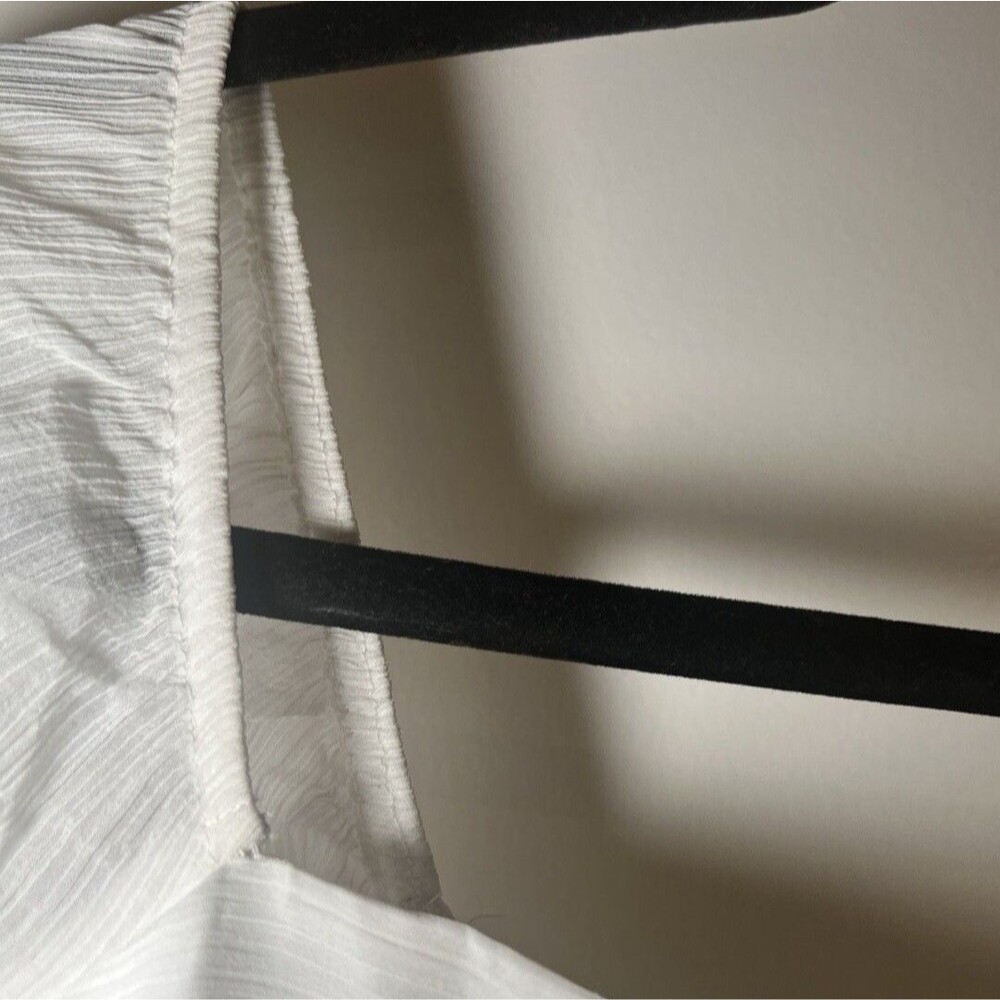 Hollister White Cream Chiffon Square Long Sleeve Crop Top Blouse Medium M Fairy - Picture 5 of 7